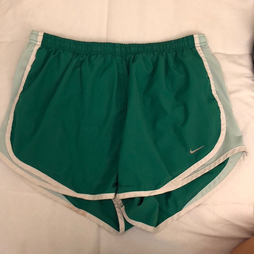 Green Nike shorts, size Large